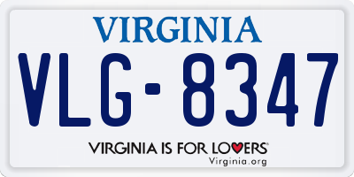 VA license plate VLG8347