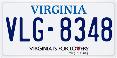 VA license plate VLG8348