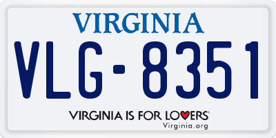 VA license plate VLG8351