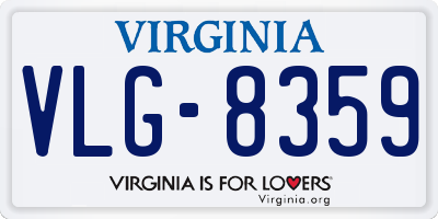 VA license plate VLG8359