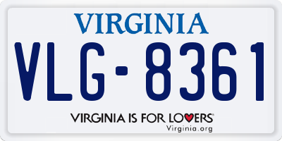VA license plate VLG8361