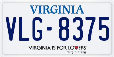 VA license plate VLG8375