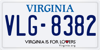 VA license plate VLG8382