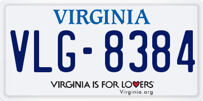 VA license plate VLG8384
