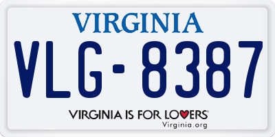 VA license plate VLG8387