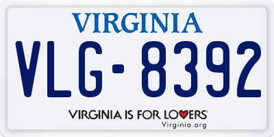 VA license plate VLG8392