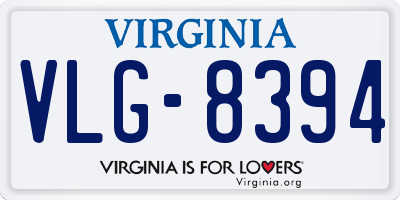 VA license plate VLG8394