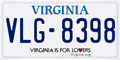 VA license plate VLG8398