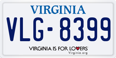 VA license plate VLG8399