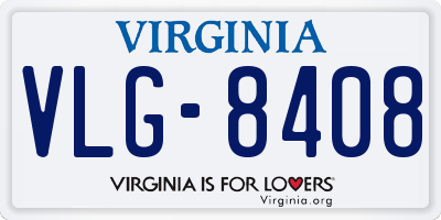 VA license plate VLG8408