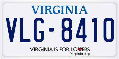 VA license plate VLG8410