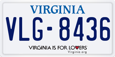 VA license plate VLG8436