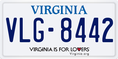 VA license plate VLG8442