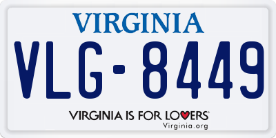VA license plate VLG8449