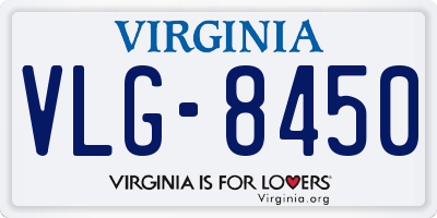 VA license plate VLG8450