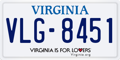 VA license plate VLG8451