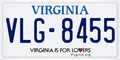 VA license plate VLG8455