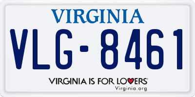 VA license plate VLG8461