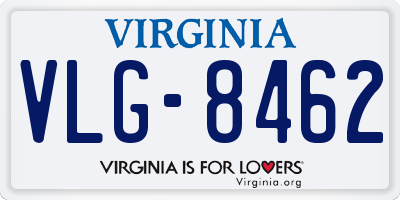 VA license plate VLG8462