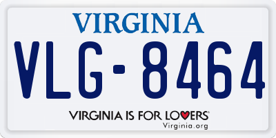 VA license plate VLG8464