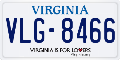 VA license plate VLG8466