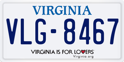 VA license plate VLG8467