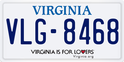 VA license plate VLG8468