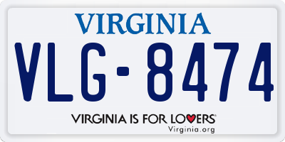 VA license plate VLG8474