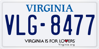 VA license plate VLG8477