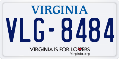 VA license plate VLG8484