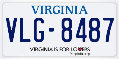 VA license plate VLG8487