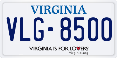 VA license plate VLG8500