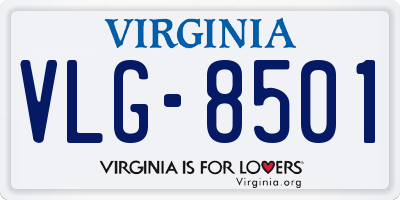 VA license plate VLG8501