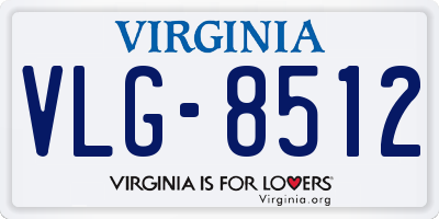 VA license plate VLG8512