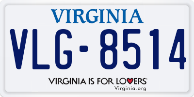 VA license plate VLG8514