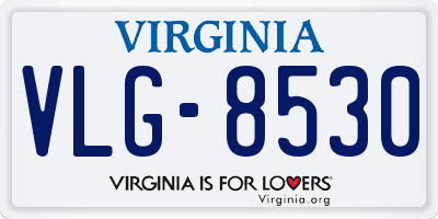 VA license plate VLG8530