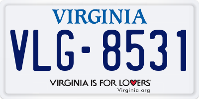 VA license plate VLG8531