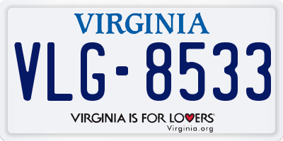 VA license plate VLG8533