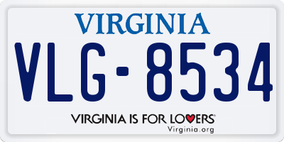 VA license plate VLG8534