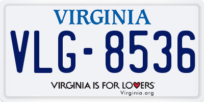 VA license plate VLG8536