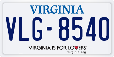 VA license plate VLG8540