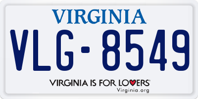 VA license plate VLG8549