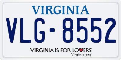 VA license plate VLG8552