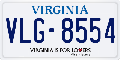 VA license plate VLG8554