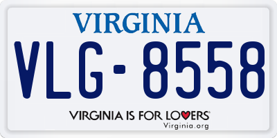VA license plate VLG8558