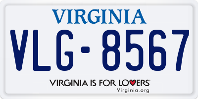 VA license plate VLG8567