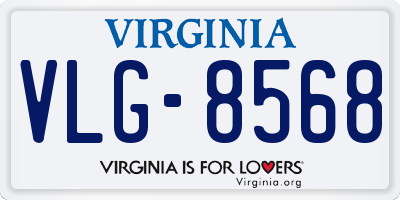 VA license plate VLG8568