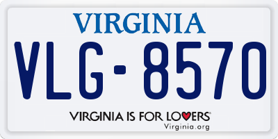 VA license plate VLG8570