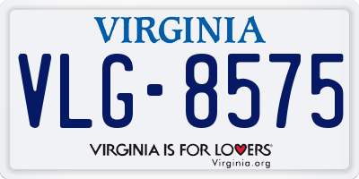VA license plate VLG8575