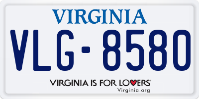 VA license plate VLG8580